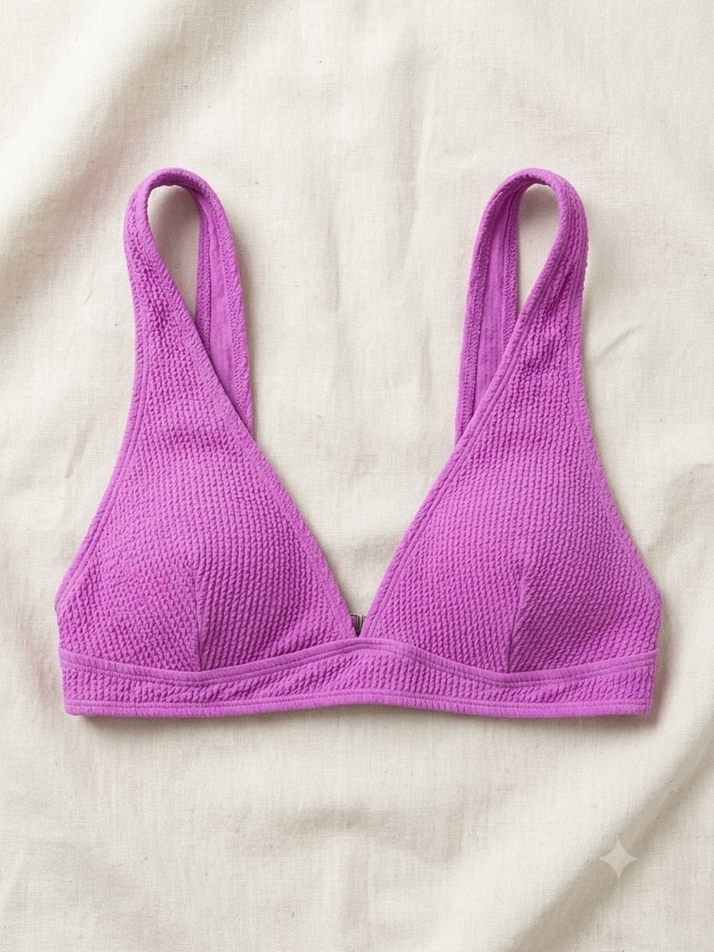 Plunge Neck Bikini Top in Orchid Purple